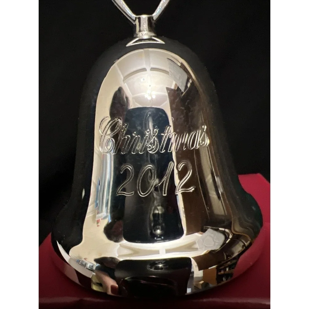 Reed & Barton 2012 Silverplate Christmas Bell Ornament Original Boxes